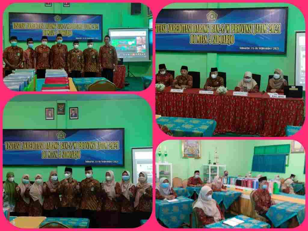 Kasi Pendma Kankemenag Sidoarjo Hadiri Temu Akhir Visitasi Daring Akreditasi BAN-S/M Provinsi Jawa Timur di MTsN 4 Sidoarjo