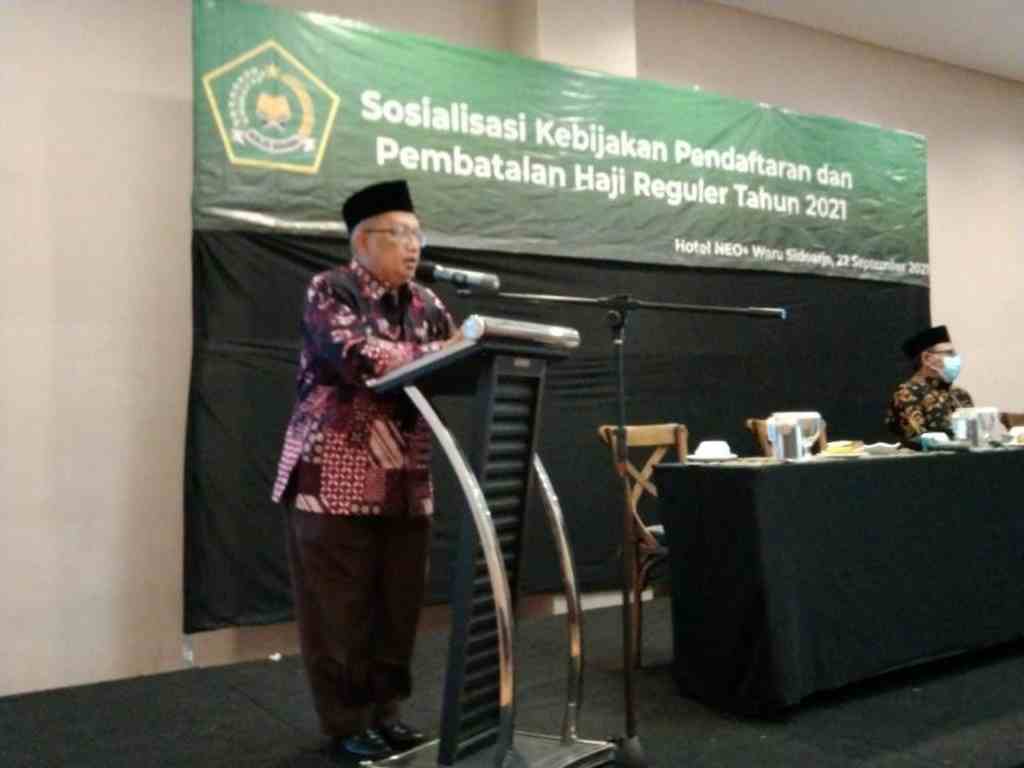 Kepala Kankemenag Sidoarjo Buka Kegiatan Sosialisasi Kebijakan Pendaftaran dan Pembatalan Haji Reguler Tahun 2021