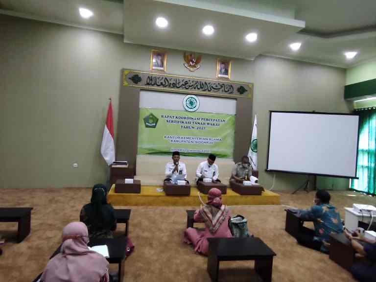 Rapat Koordinasi Percepatan Sertifikasi tanah wakaf Tahun 2021 Kemenag Kab Sidoarjo