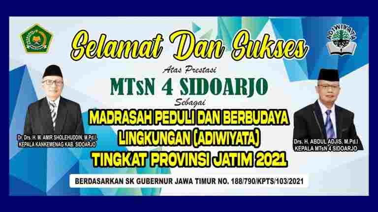 MTsN 4 Sidoarjo Peroleh Dua Anugerah Secara Bersamaan