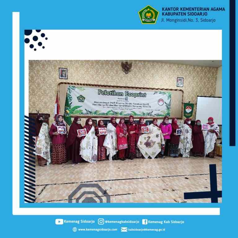 Terpilih 6 Karya Terbaik Dalam Pembuatan Ecoprint Dharma Wanita Persatuan Kantor Kemenag Kab Sidoarjo