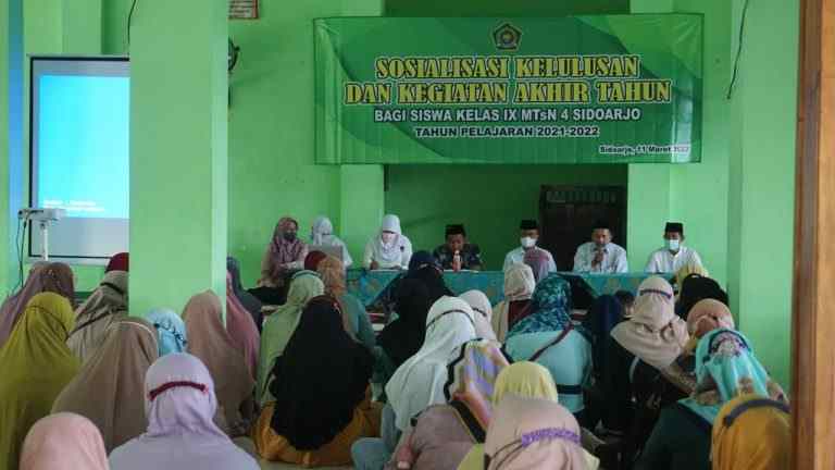 Sosialisasi Kelulusan Bagi Siswa Kelas IX MTsN 4 Sidoarjo