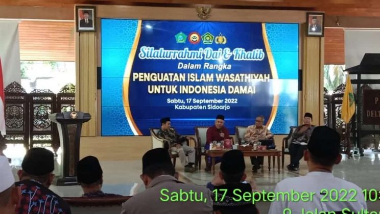 Kepala Kankemenag Kabupaten Sidoarjo Hadiri Penguatan Islam Wasathiyah Bersama Bupati dan Densus 88 di Pendopo Delta Wibawa