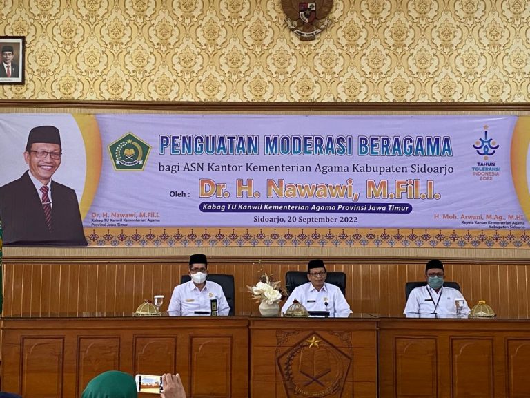 Kantor Kementerian Agama Kabupaten Sidoarjo Gelar Acara Penguatan Moderasi Beragama