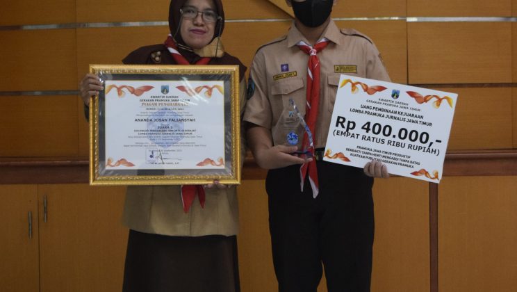 Ananda Josan F, Siswa MTsN 2 Sidoarjo Raih Juara Pertama Lomba Pramuka Jurnalis Kwarda Jawa Timur