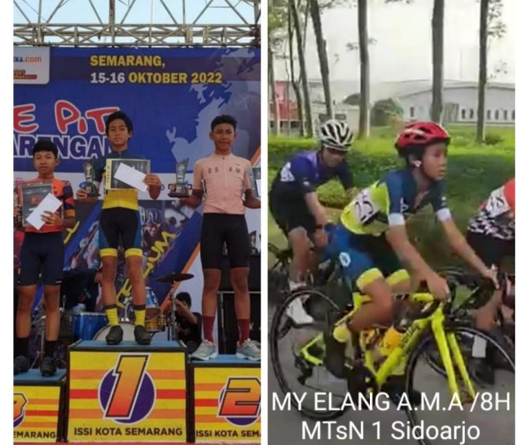 MTsN 1 Sidoarjo Raih Juara 1 Lomba Balap Sepeda dan Juara 3 Bulu Tangkis Tunggal Putri Kejurkab 2022