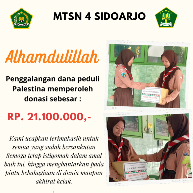 MTs Negeri 4 Sidoarjo Galang Donasi untuk Palestina