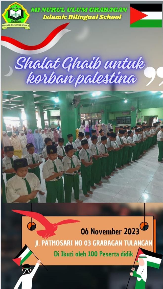 Sholat Ghoib Wujud Solidaritas Madrasah se-Kecamatan Tulangan untuk Saudara Muslim Palestina