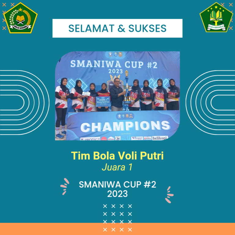 MTs Negeri 4 Sidoarjo Raih Juara 1 dalam Turnamen Voly SMANIWA CUP#2 Tahun 2023