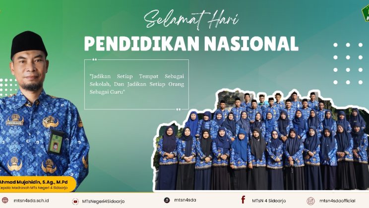 MTs Negeri 4 Sidoarjo Semarakkan Hari Pendidikan Nasional dengan Upacara Bendera dan Pesan Merdeka Belajar