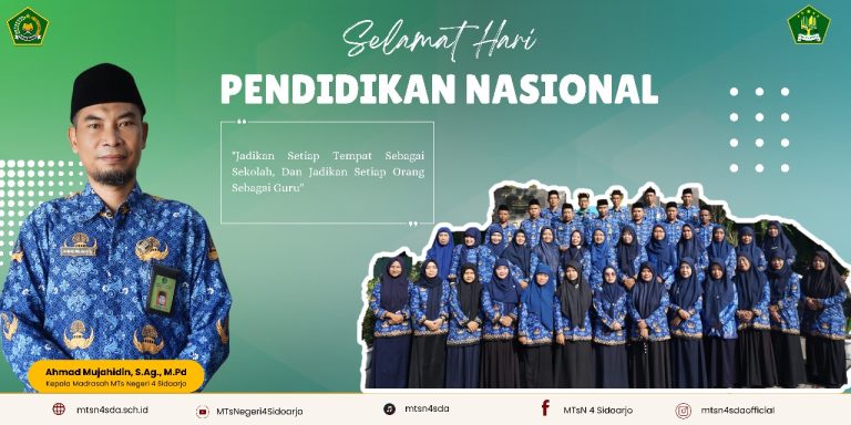 MTs Negeri 4 Sidoarjo Semarakkan Hari Pendidikan Nasional dengan Upacara Bendera dan Pesan Merdeka Belajar