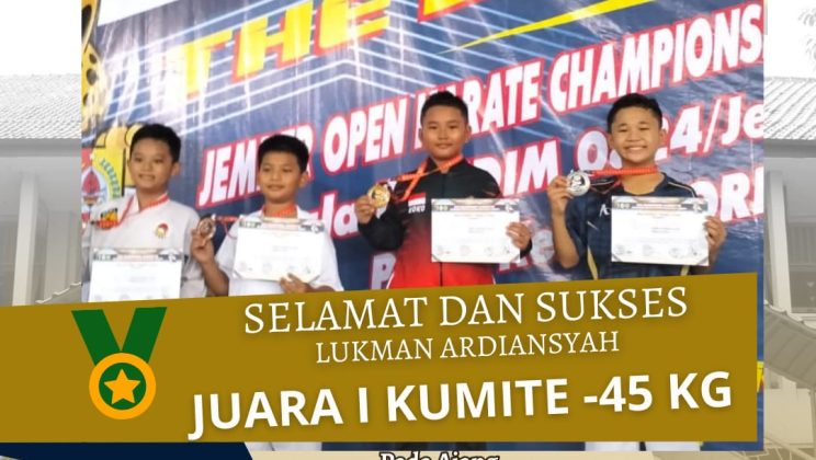 Lukman Ardiansyah Kelas 7D MTs Negeri 4 Sidoarjo Menjadi Juara I di Jember Open Championships 2024