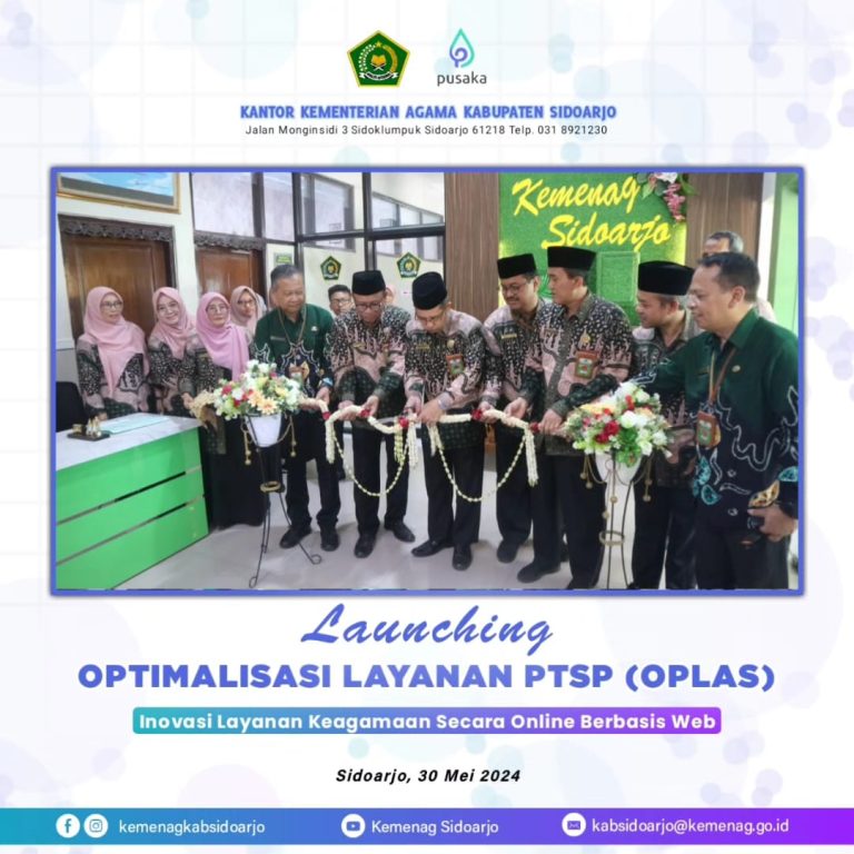 Kemenag Sidoarjo Launching Layanan OPLAS Online Berbasis Web