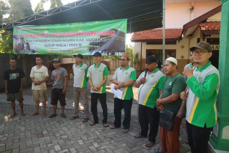 Kemenag Sidoarjo Laksanakan Penyembelihan Hewan Qurban dalam Momen Idul Adha 1445 H