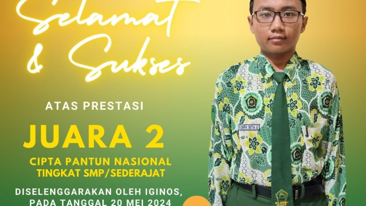 Siswa Kelas 7A, Raden Daffa Setia Utama, Raih Juara 2 dalam Lomba Cipta Pantun Nasional