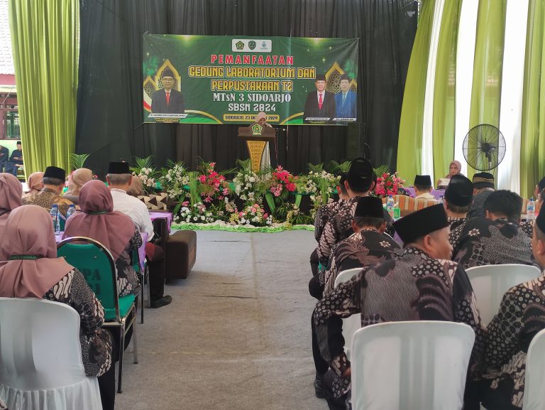 Kakanwil Kemenag Jawa Timur Resmikan Perpustakaan & Laboratorium Terpadu MTsN 3 Sidoarjo