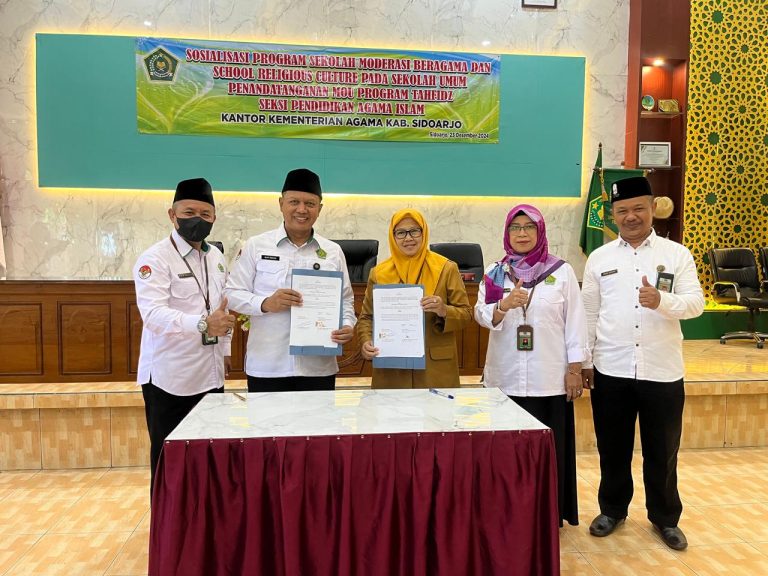 Kemenag Sidoarjo Perkuat Moderasi Beragama di Sekolah Umum Melalui Program Tahfidz dan School Religious Culture