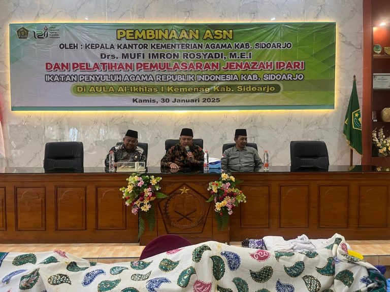 Pembinaan ASN dan Pelatihan Pemulasaran Jenazah oleh Kepala Kantor Kementerian Agama Kabupaten Sidoarjo
