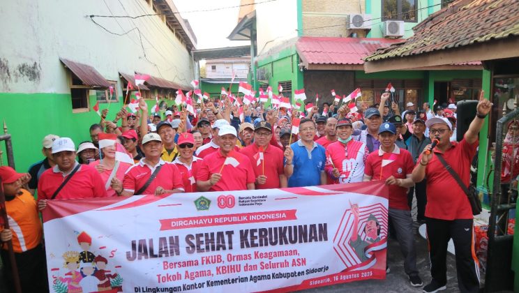 Kemenag Sidoarjo Gelar Jalan Sehat dan Lomba Tumpeng untuk Peringati Kemerdekaan dan Jalin Kerukunan Umat Beragama