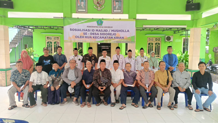 KUA Krian dan Desa Sidorejo Sinergi, Sosialisasikan ID Masjid dan Mushola untuk Peningkatan Tata Kelola