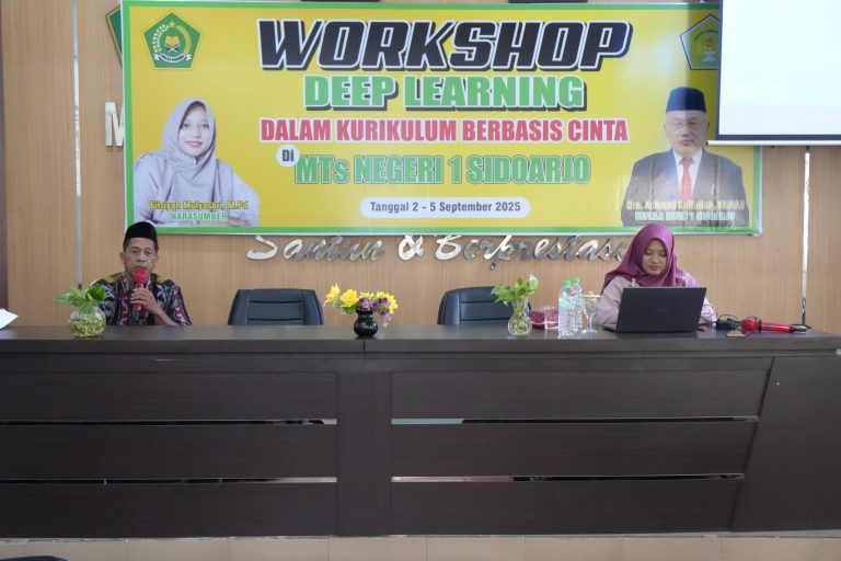 MTsN 1 Sidoarjo,  Workshop Deep Learning dalam Kurikulum Berbasis Cinta