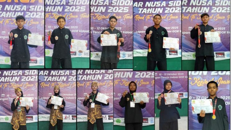Siswa-Siswi MTsN 4 Sidoarjo Borong 11 Medali di Ajang Kejurcab IX Pagar Nusa Sidoarjo 2025
