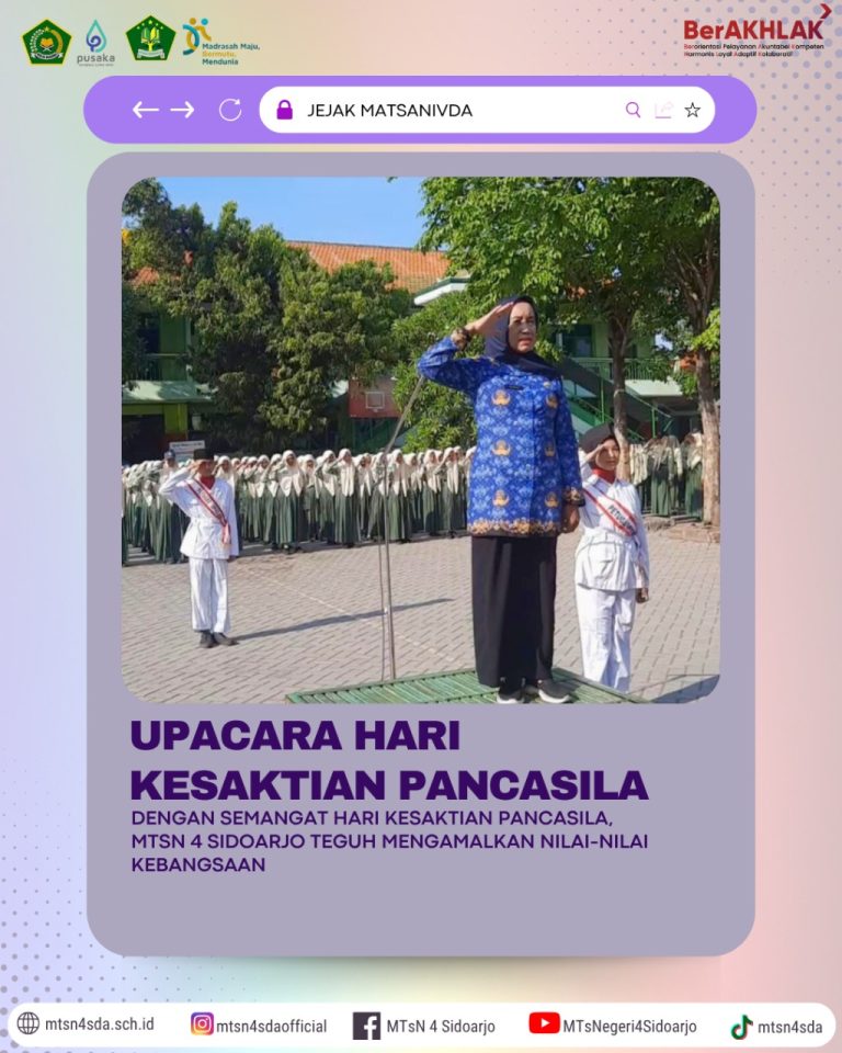 UPACARA PERINGATAN HARI KESAKTIAN PANCASILA DI MTsN 4 SIDOARJO