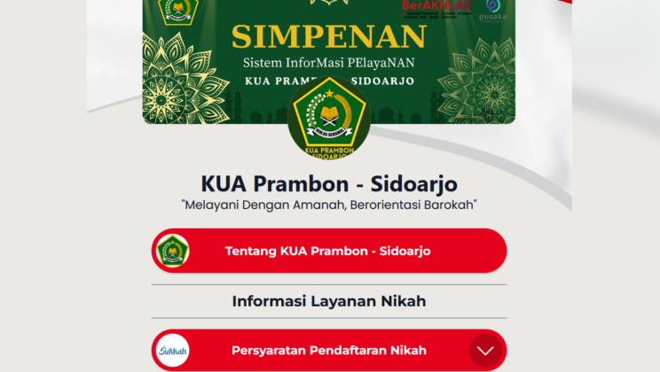 Mewujudkan Smart ASN, KUA Prambon Sidoarjo Resmi Launching Sistem Informasi Pelayanan Berbasis Microsite