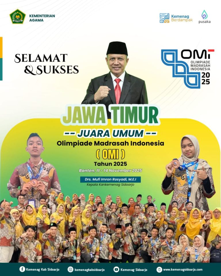 Jatim Juara Umum Nasional, Sidoarjo Borong 2 Medali dalam Ajang Olimpiade Madrasah Indonesia 2025