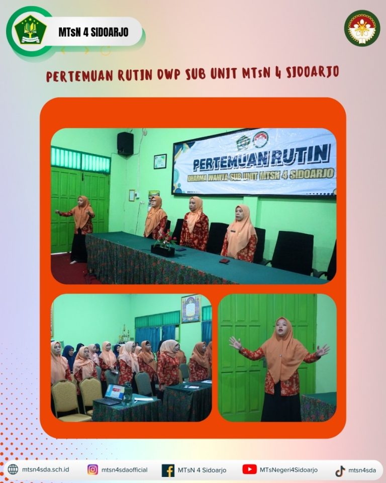 Pertemuan Rutin Triwulan DWP Sub Unit MTsN 4 Sidoarjo Matangkan Persiapan Event HAB Ke-80 Kemenag