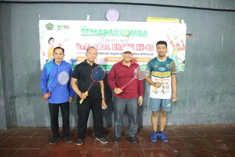 Semarak HAB ke-80, Kemenag Sidoarjo Gelar Lomba Bulu Tangkis Antar ASN