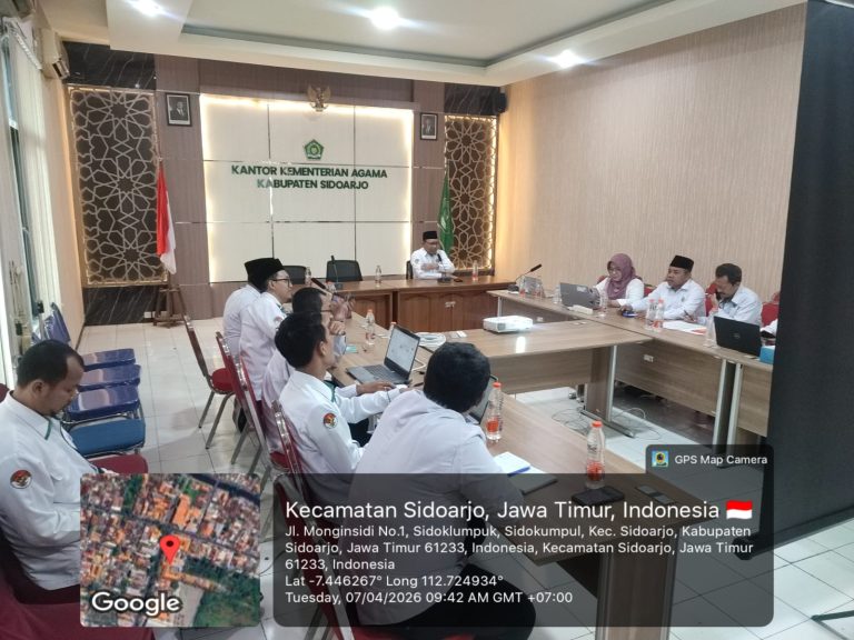 Perkuat Pembangunan Zona Integritas, Kemenag Sidoarjo Bentuk Agen Perubahan dan Susun Strategi Eviden PMPZI