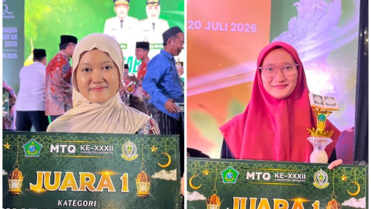 Dua Guru Terbaik MTsN 4 Sidoarjo Borong Juara 1 MTQ ke-XXXII Kabupaten Sidoarjo, Terima Penghargaan Langsung dari Bupati