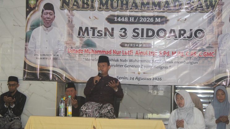 Teladani Akhlak Rasulullah, MTsN 3 Sidoarjo Bentuk Karakter Generasi Z Religius lewat Peringatan Maulid Nabi