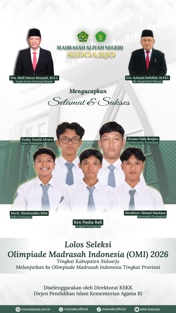 Lima Siswa MAN Sidoarjo Lolos menuju OMI Provinsi