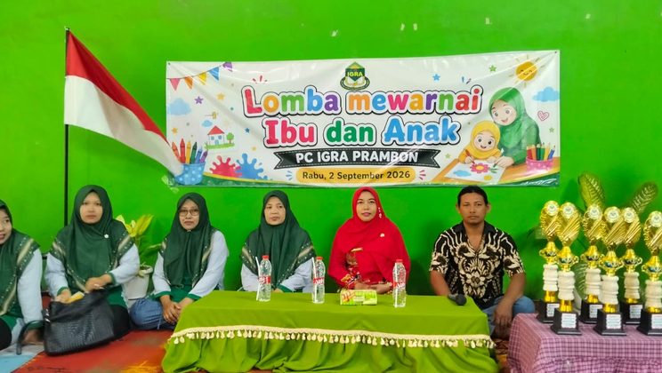 Lomba Mewarnai Ibu dan Anak RA Kecamatan Prambon, Momentum Penguatan Pendidikan Karakter