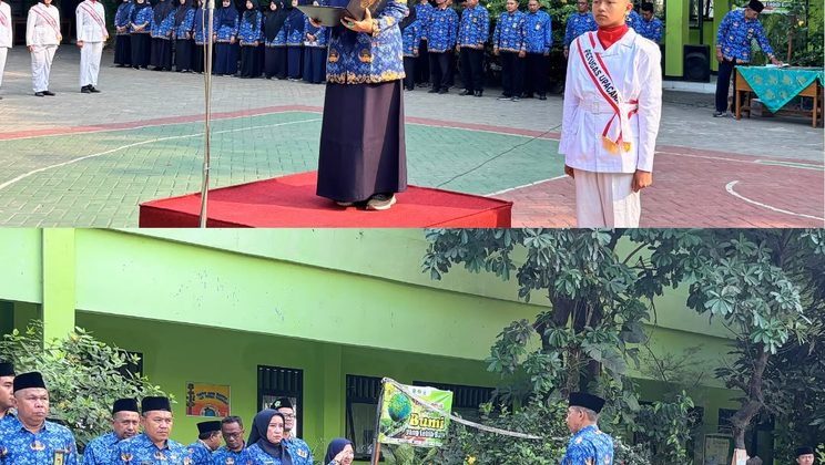 Kelas 9B Jadi Petugas Upacara, MTsN 4 Sidoarjo Sabet Juara Umum Lomba HUT RI ke-81 Tingkat Kecamatan Tulangan